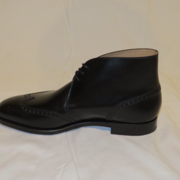 Peal Co Crockett Jones Black Wingtip Boots 8D NWB - Picture 3 of 12